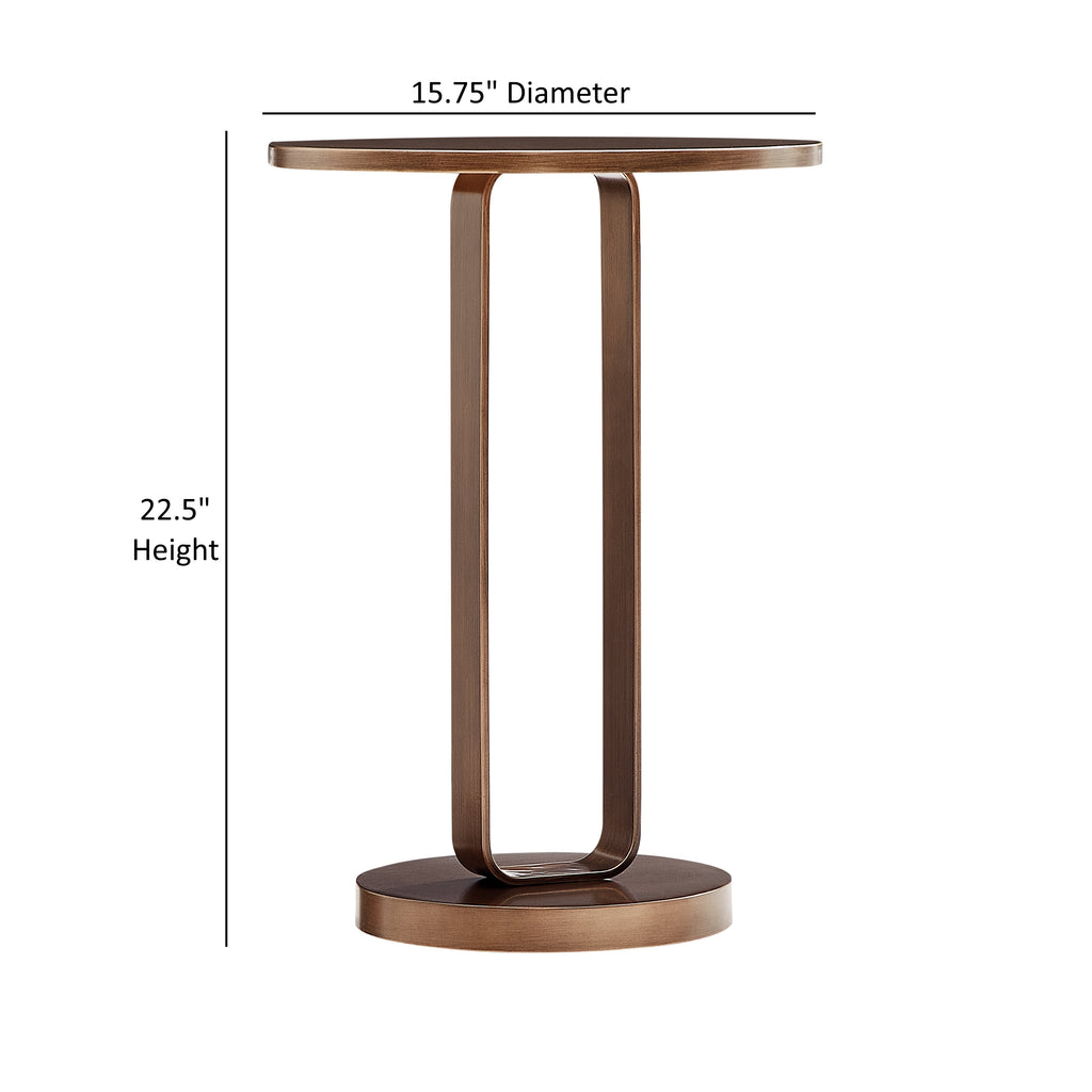Tareel Antique Bronze Round Accent Table