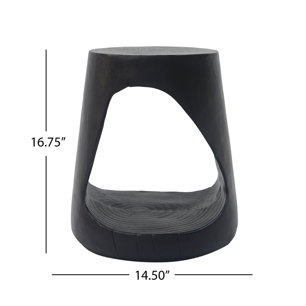 MGO Hollow Side Table, Wood-Like Texture