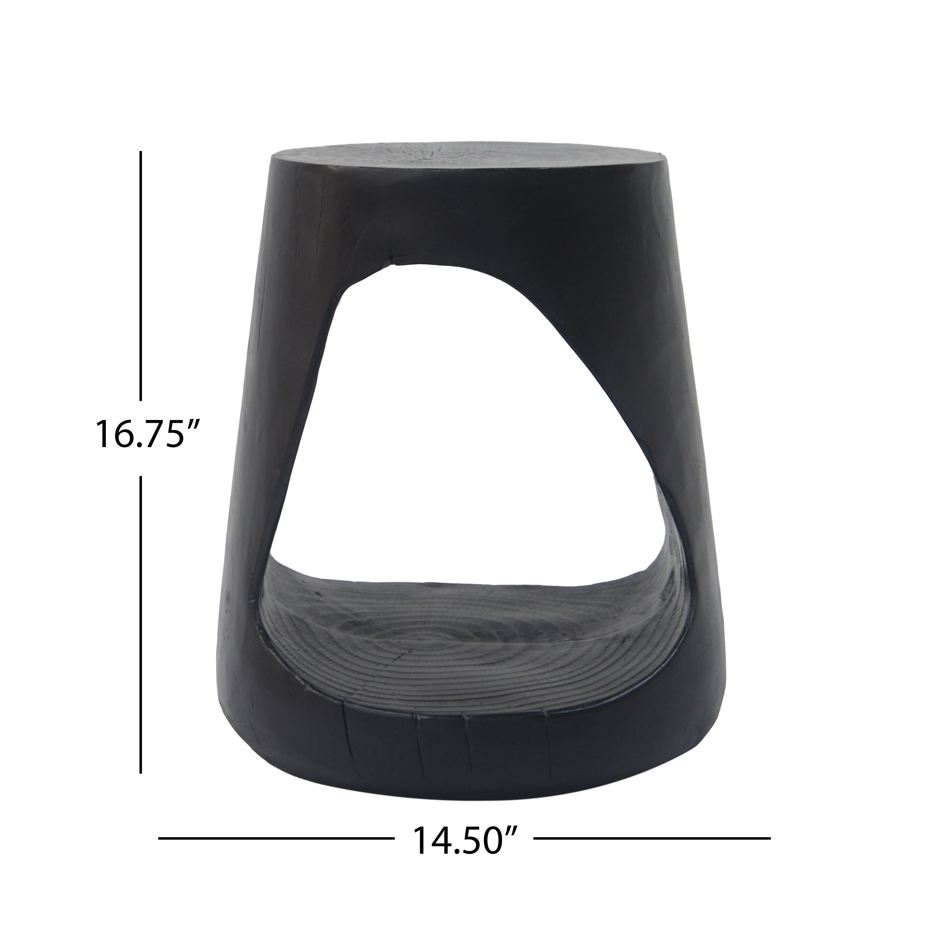 MGO Hollow Side Table, Wood-Like Texture