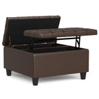 Harrison 30 Inch Wide Small Square Coffee Table Storage Ottoman