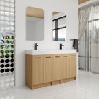 60" Double Sink Bathroom Vanity with Extra-Large Storage
