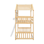 Twin Over Twin House Bunk Bed with Roof