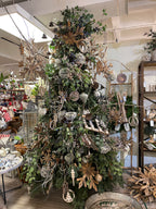 Large Fir Wood Snowflake Ornaments - Set of 2