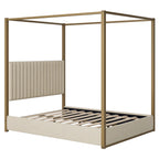 Queen Size Upholstery Canopy Platform Bed with Headboard