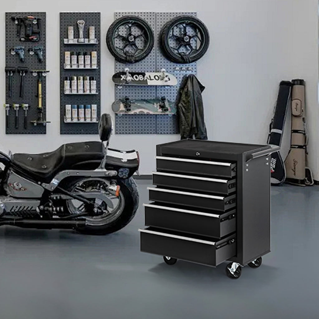 5-Drawer Rolling Tool Chest With Lock & Key