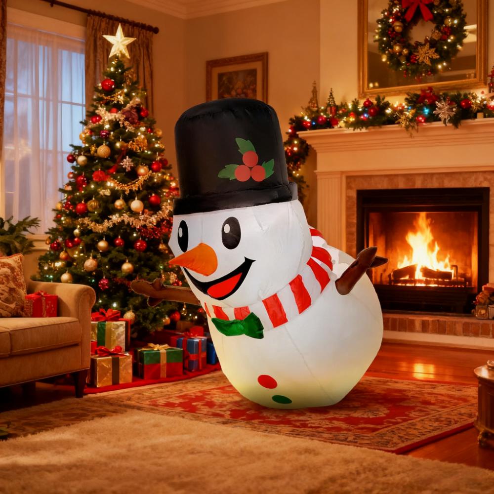 3.4' Blow-Up Outdoor Christmas Display Inflatable Hanging Snowman