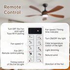 45 Inch Matte Ceiling Fan with LED Light