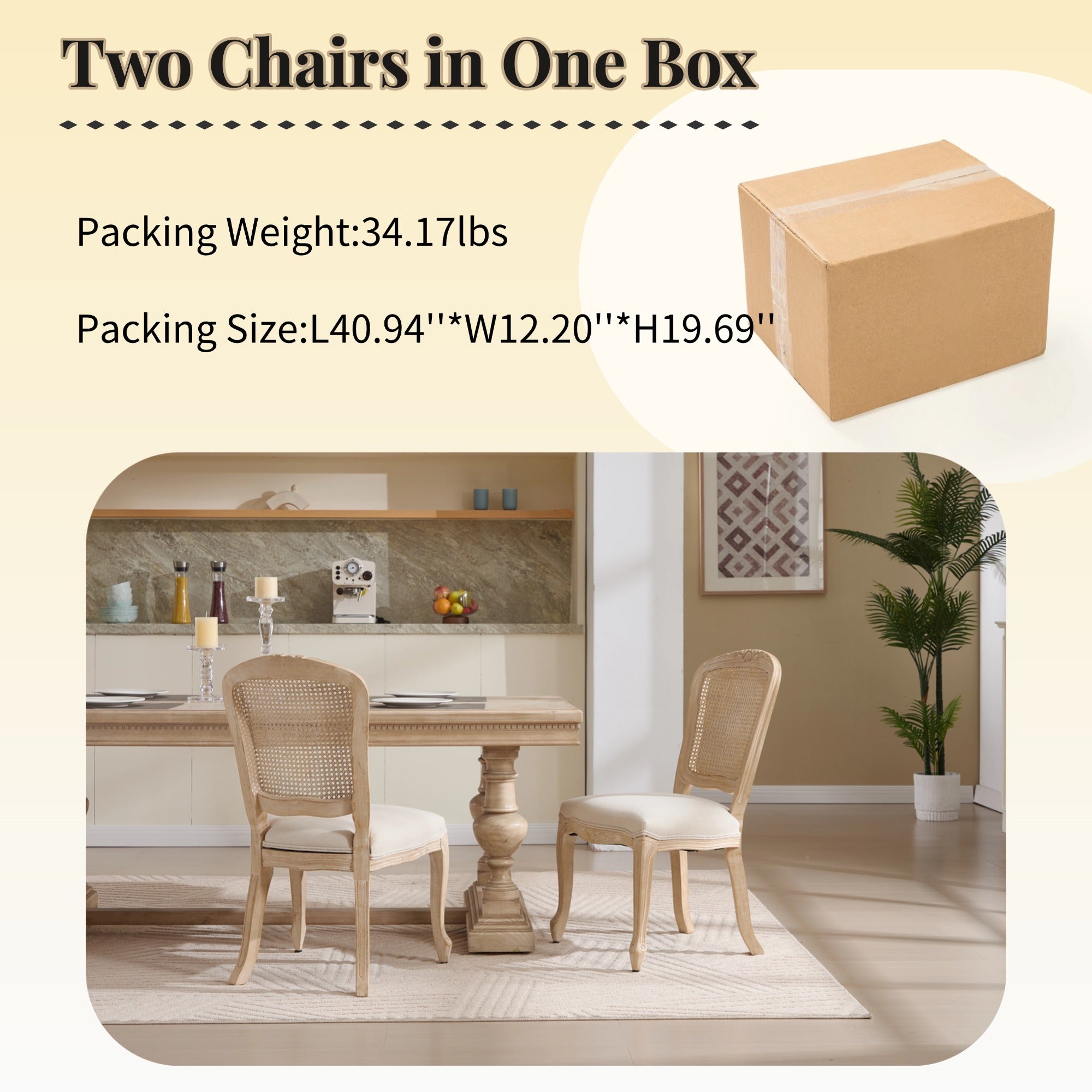 French Country Dining Chairs Set of 2