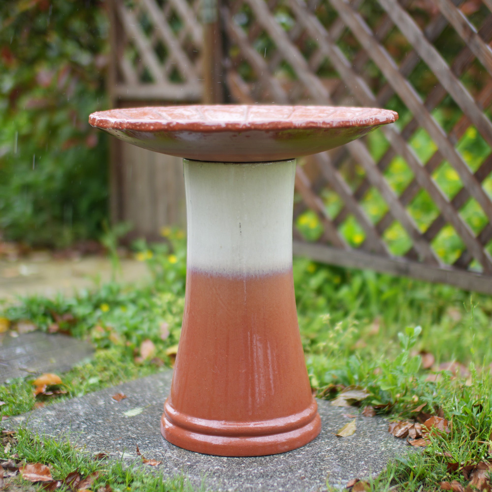 Handmade Glazed Ceramic Bird Bath