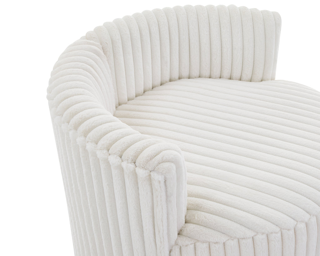 Malna Plush Wide Wale Corduroy Upholstered Barrel Accent Chair