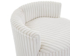 Malna Plush Wide Wale Corduroy Upholstered Barrel Accent Chair
