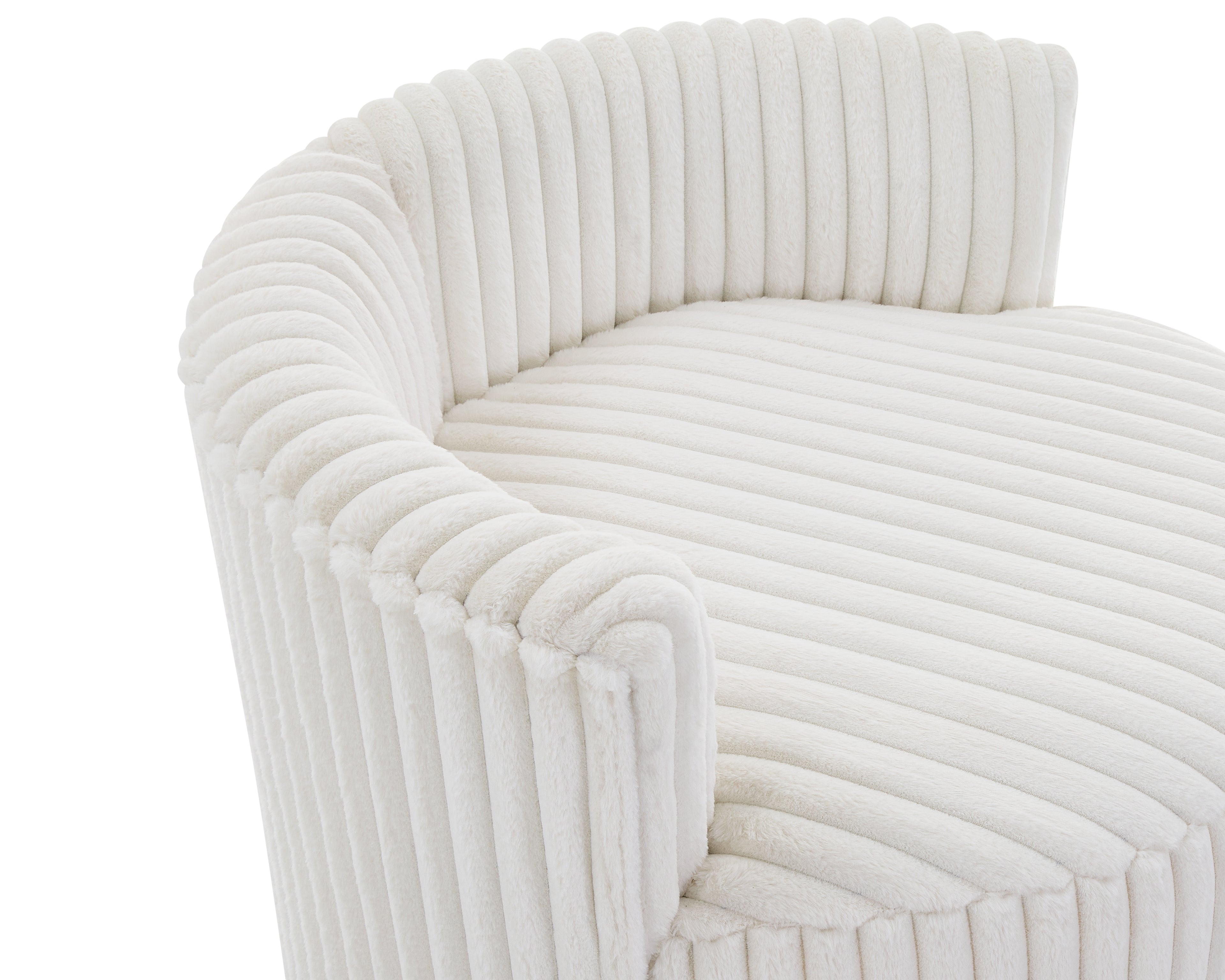 Malna Plush Wide Wale Corduroy Upholstered Barrel Accent Chair