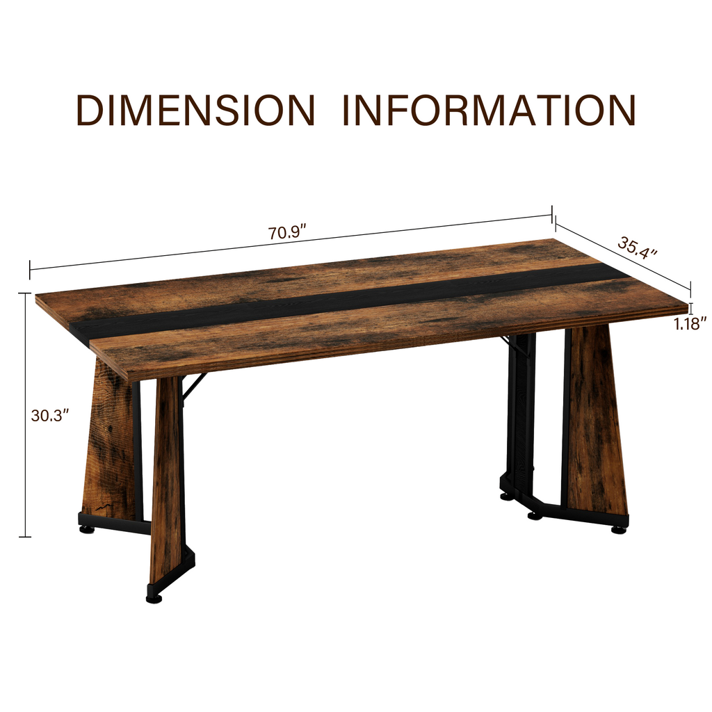 Rustic Large Dining Table for 8 People