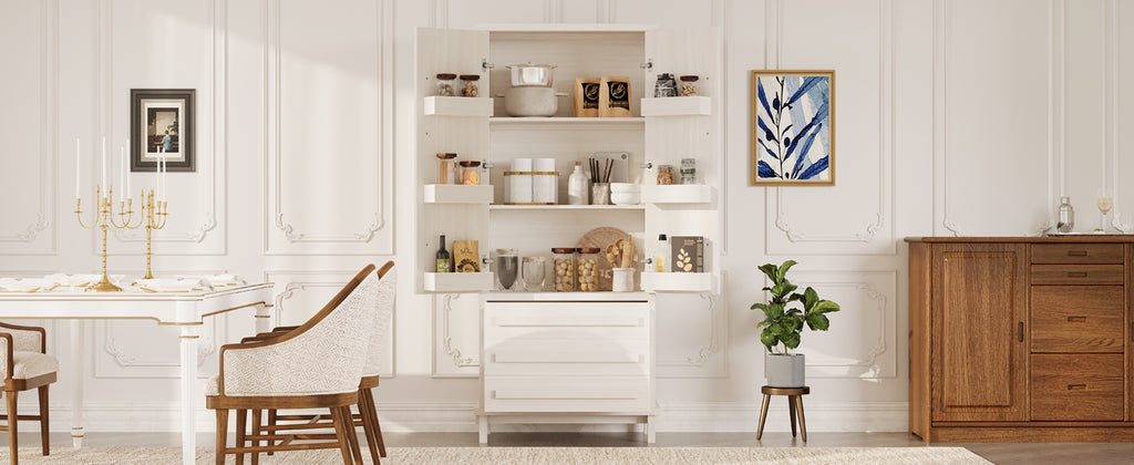 70" Kitchen Pantry Cabinet with 2 Cabinet Shelves
