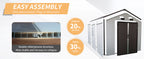 8x14x7.6 Ft Outdoor Resin Storage Shed with Windows