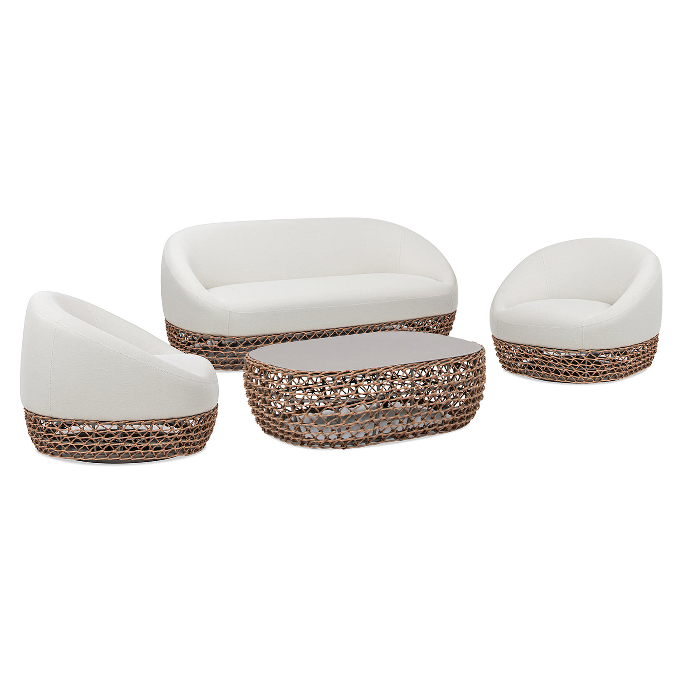 Willow 71" Upholstered Woven Patio Deep Seating Sofa