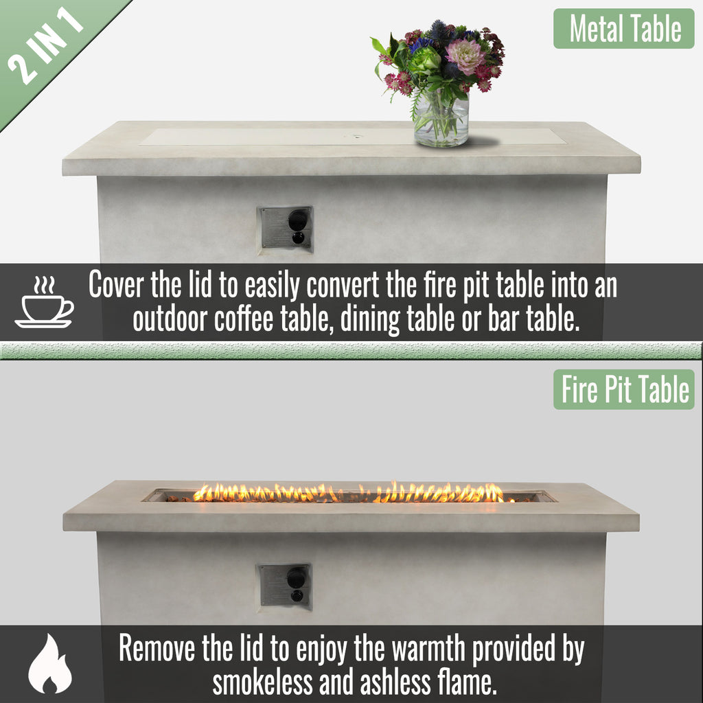 60" Propane Gas Fire Pit Table