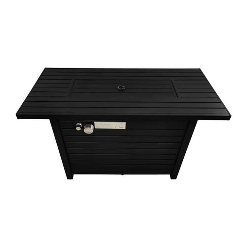 24" H Steel Propane Outdoor Fire Pit Table With Lid