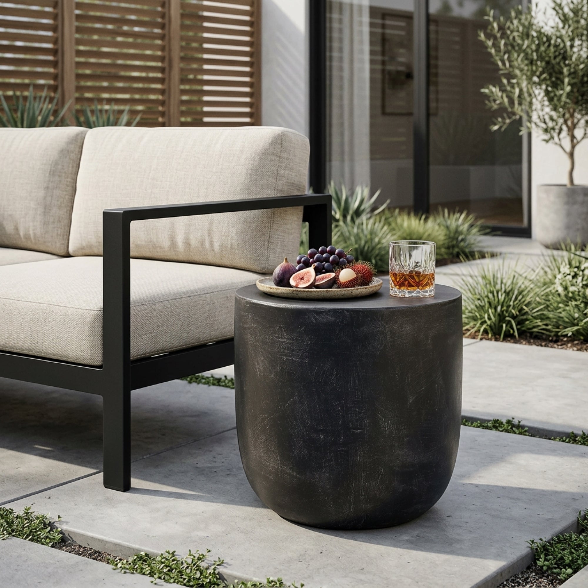 Outdoor Lightweight Concrete Side Table