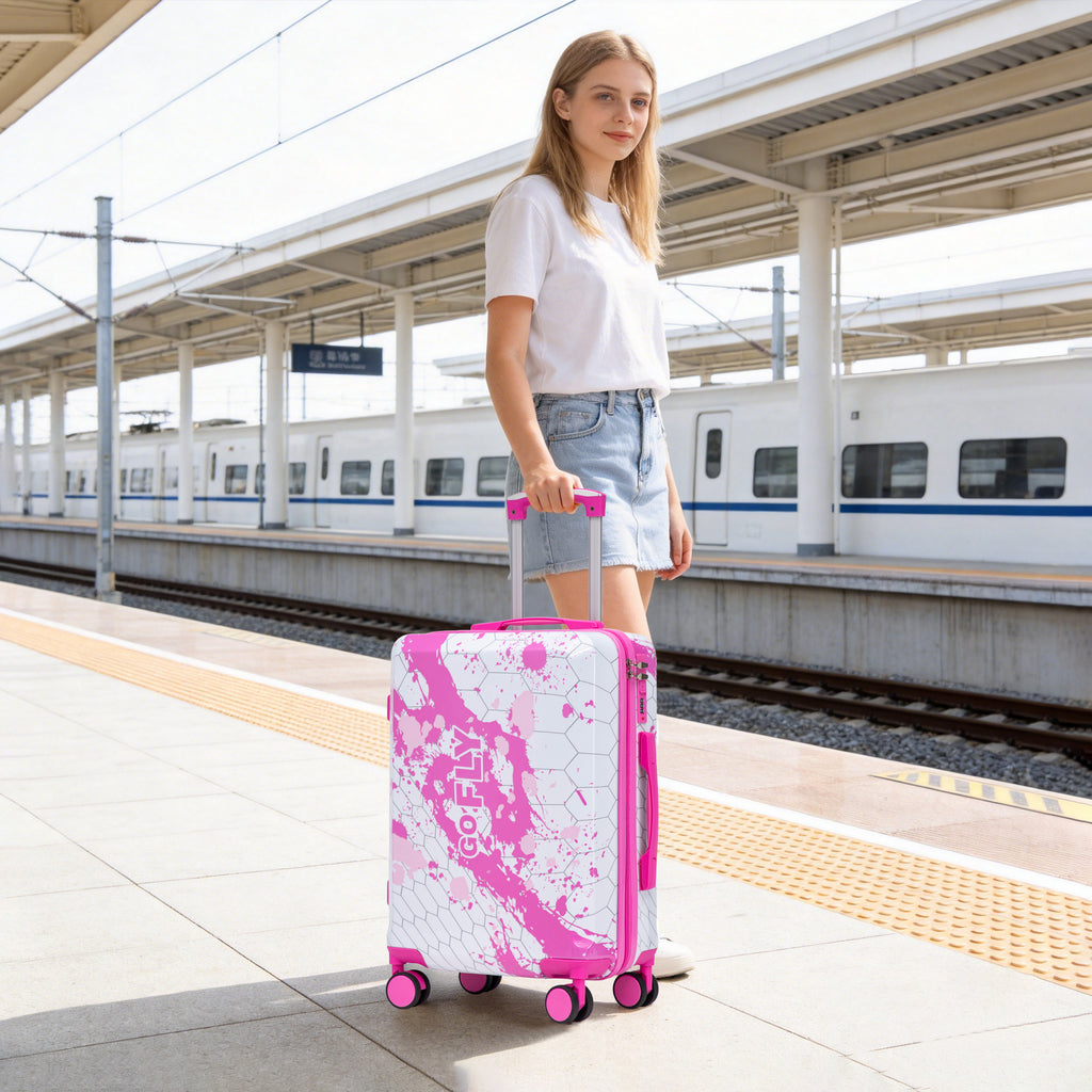 20 Inch PC Spinner Wheel Luggage - Pink