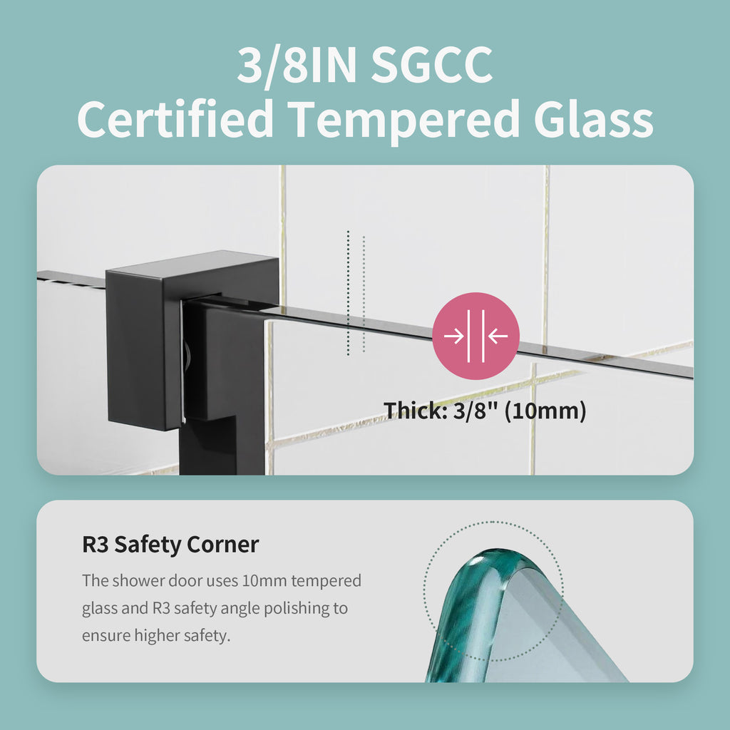Frameless Single Sliding Soft-Close Shower Doors
