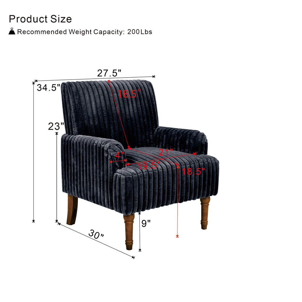 Modern Accent Chair with Solid Wood Legs