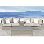 4-Seat Outdoor Wicker Conversation Set with Cushions