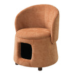 Orange Pet Friendly Chair with Hidden Pet Nook