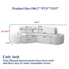 106.3-Inch V-Shaped Modular Sofa Set in Chenille Fabric