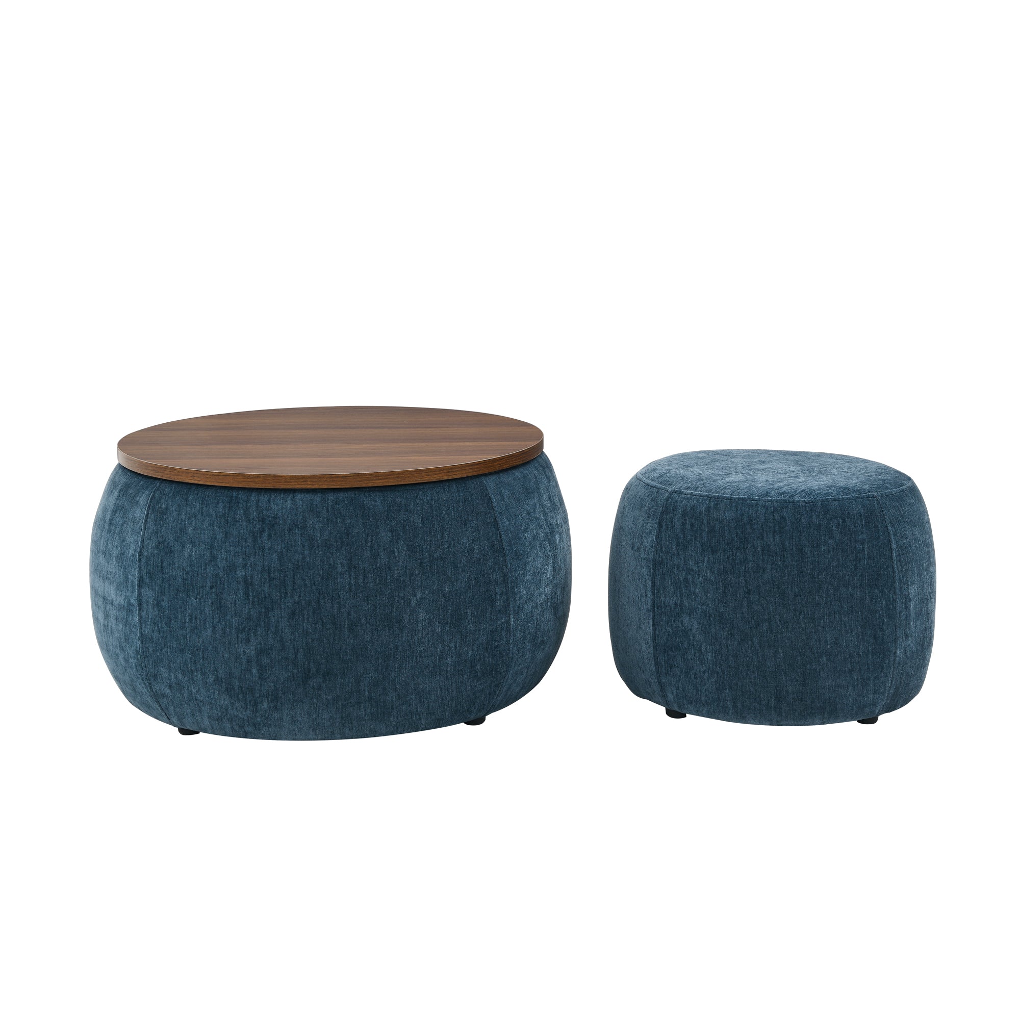 Round Storage Ottoman with 2 in 1 Functionality