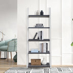 5-Tier Shelves with Rubber Wood Frame