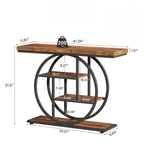 41.3" Industrial Console Table - 4-Tier Rustic Design