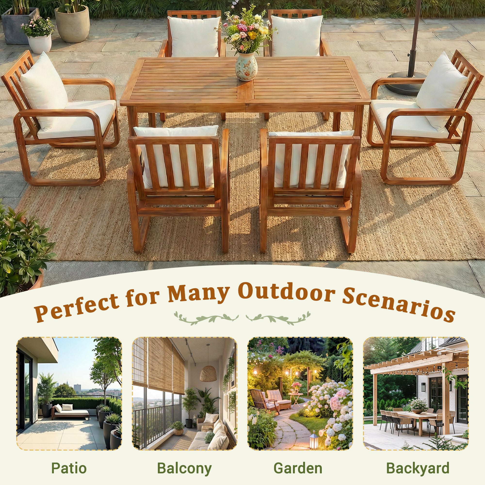 7 Pieces Patio Dining Set