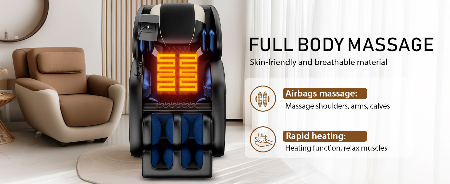 Massage Chair Recliner with Zero Gravity and Full Body Air Pressure