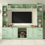 4-in-1 Entertainment Center Wall Unit with Bookshelf for TVs Up to 70"