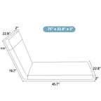 2 Pcs Set Indoor/Outdoor Chaise Lounge Chair Cushion
