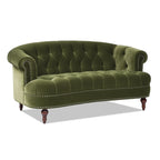 La Rosa Victorian Chesterfield Loveseat, Olive