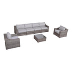LSI Fully Assembled Outdoor Wicker Seating Group for 6 with Cushions