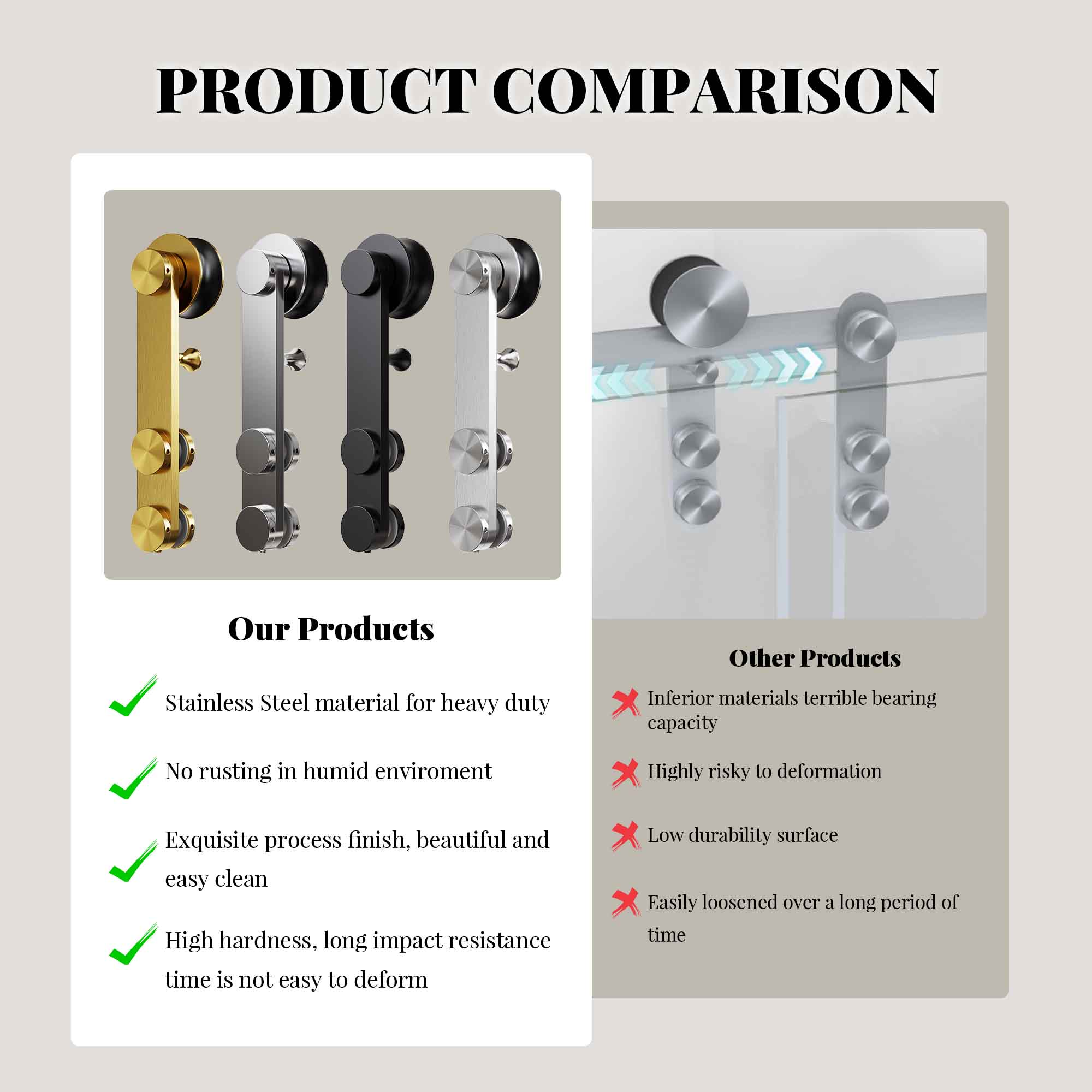 Frameless Single Sliding Shower Door with Towel Rail