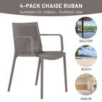 Summer 4pcs Modern Stackable Plastic Armchair Set