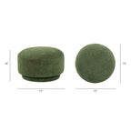 Fuji 15" Mushroom Footstool Ottoman, Moss