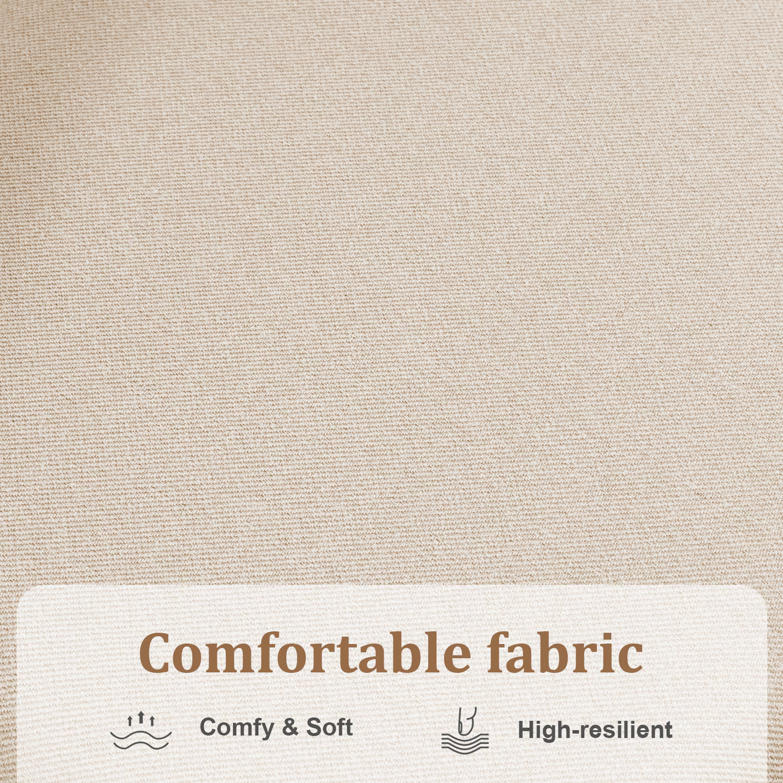 Beige Cotton-Linen Fabric Upholstered Dining Chair