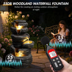Outdoor Waterfall Fountain with Lights