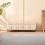 Upholstered Velvet Storage Bench Ottoman