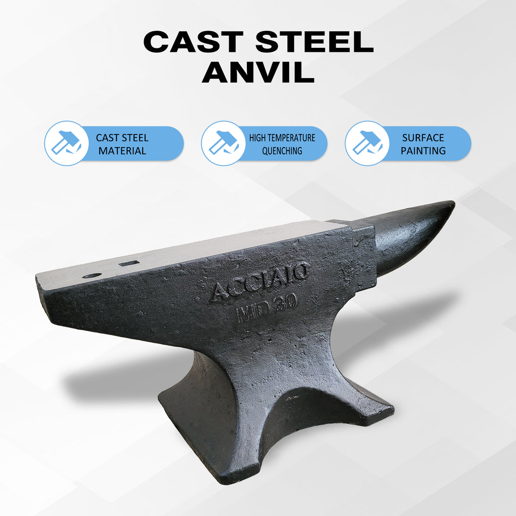 Single Horn Anvil 66Lbs Cast Steel Blacksmith Tool
