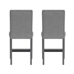 Gray Upholstered Barstools, Set of 2