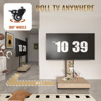 Elegant Mobile TV Stand with Push-Pull Drawer