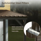 10'x16' Hardtop Lean to Gazebo with Gutters