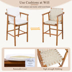Outdoor Counter Height Bar Stools Chair Set of 2