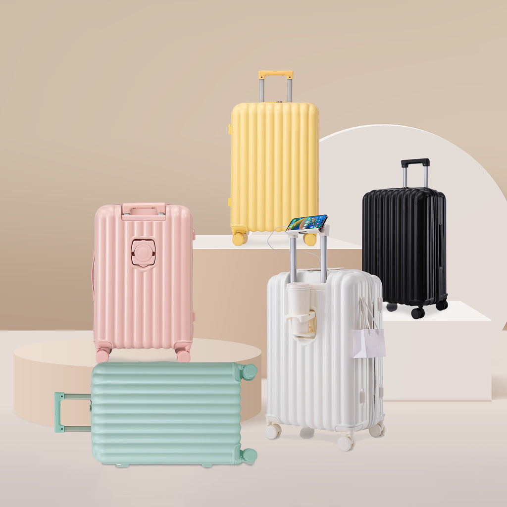 3 Piece ABS Spinner Wheel Luggage Set in Black